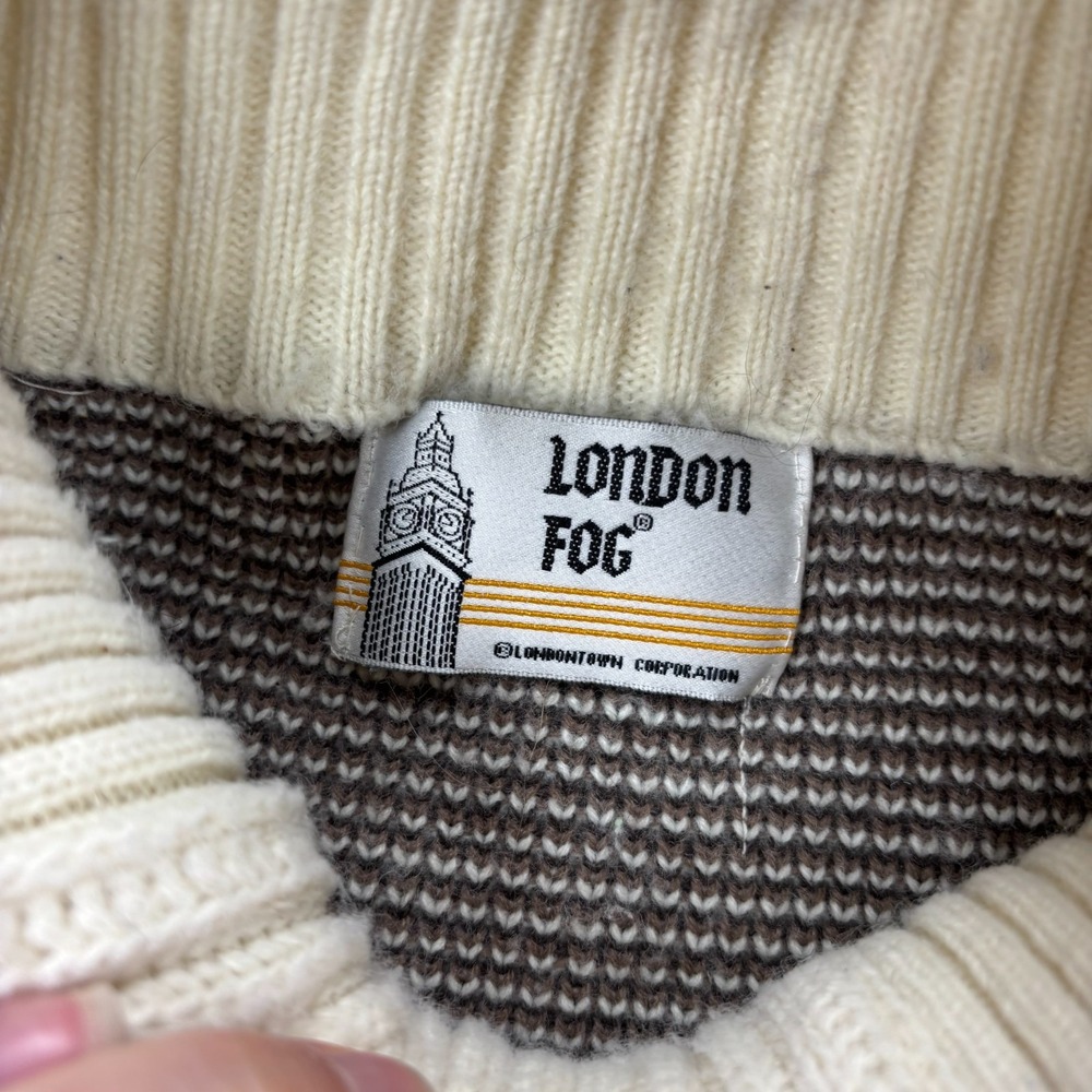 Vintage 90's London Fog Men's XL Zip Front Cardigan Navaho Boho Nordic - Picture 3 of 5